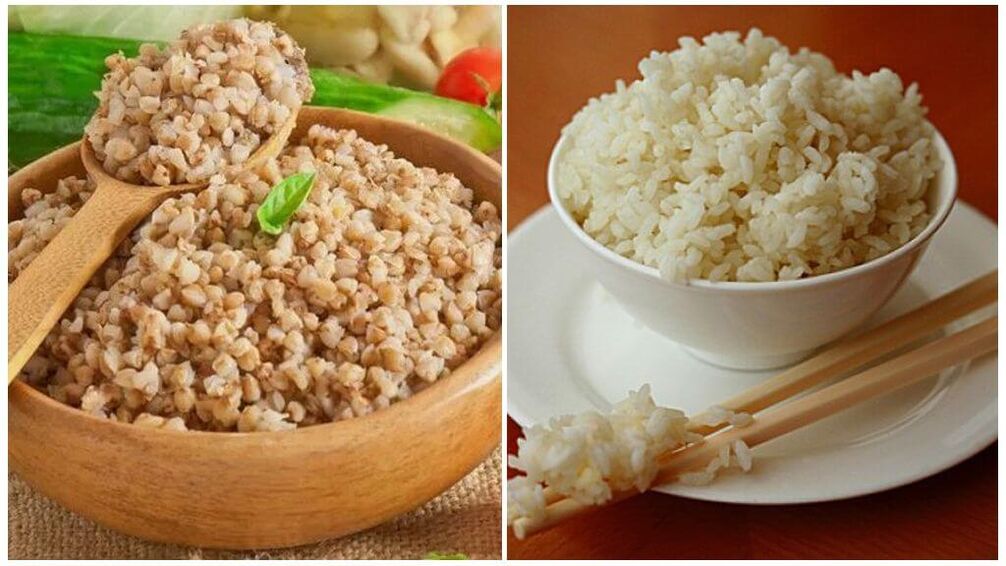 Bokhvete og ris dietter for gikt
