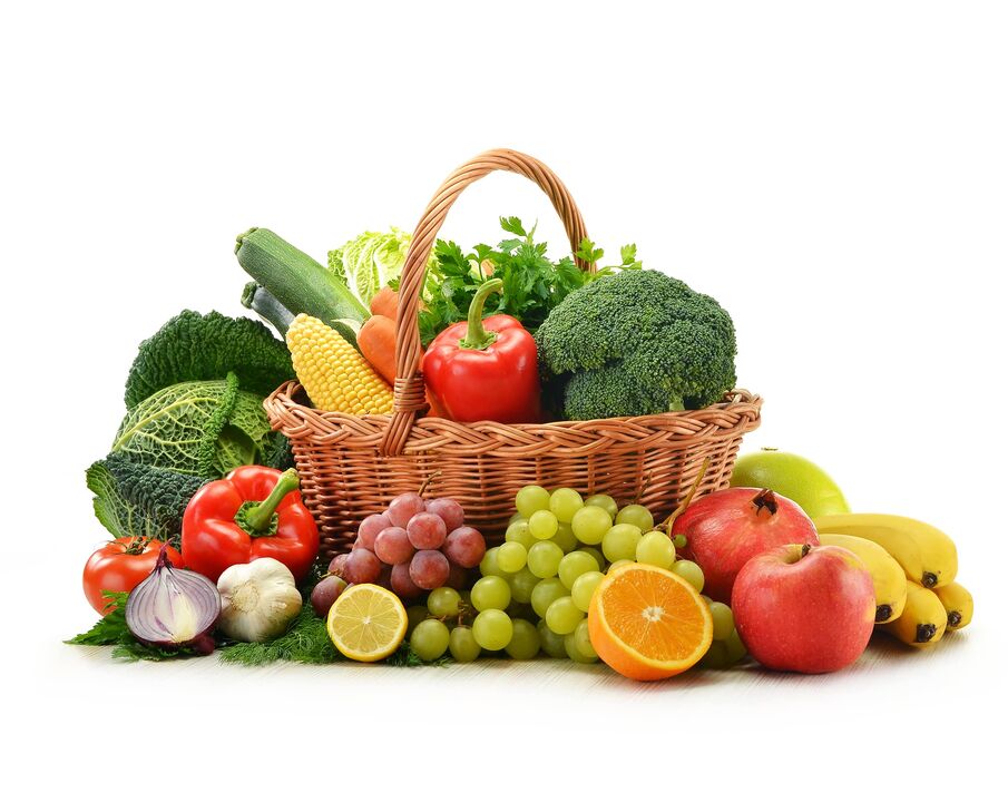 frisk frukt og grønnsaker på diett